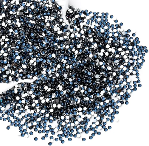 Miniatura 98 de Diamantes de imitación AB verdes a granel, 5000 piezas de diamantes de imitación de fondo plano redondos de gelatina AB sin fijación térmica, gemas