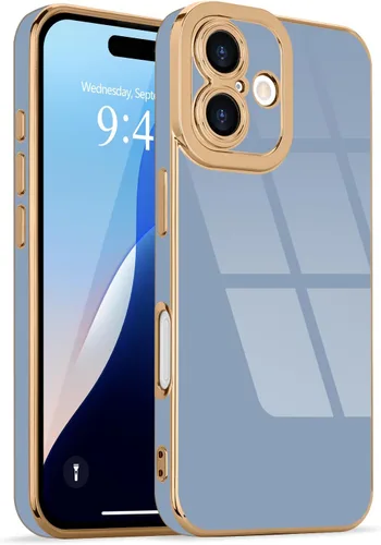Miniatura 10 de Lafunda Diseñada para iPhone 13 Pro, fundas lujosas con chapado lindo para mujeres y niñas, elegante borde dorado, a prueba de golpes, TPU con funda