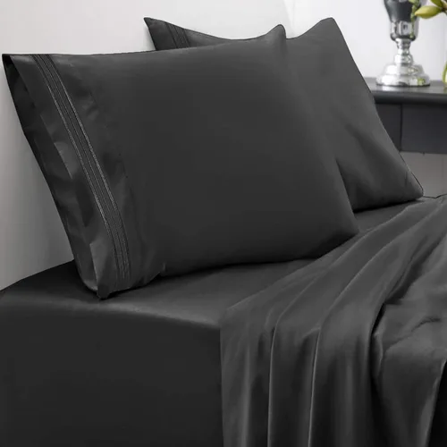 Miniatura 33 de Sweet Home Collection Juego de sábanas de 1800 hilos, sábanas de microfibra cepillada suave de calidad egipcia, juego de ropa de cama de lujo