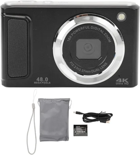 Miniatura 5 de Cámara digital de 48 MP, 4K, zoom digital de 16x, pantalla, ligera, antivibración para vlogging, selfies con pantalla de 2.8 pulgadas, función