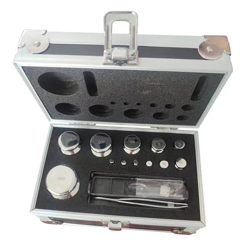 Miniatura 6 de F1 Grado 1mg-17.64 oz Kit de peso de calibración de acero inoxidable 25 piezas Pesos embalados en caja de aleación de aluminio para laboratorio