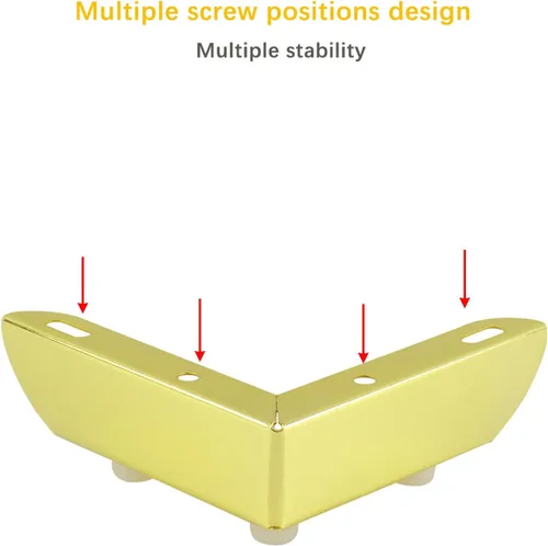 Miniatura 5 de Geesatis 4 patas doradas para muebles de diseño minimalista, patas de metal para muebles de 4.3 pulgadas de longitud para gabinete, sofá, mesa