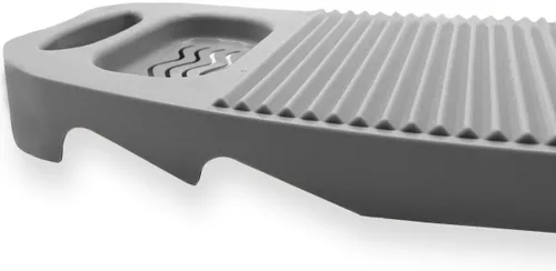 Miniatura 4 de Tabla de lavar, tabla de lavar para lavar ropa a mano, tabla de lavar de plástico para el hogar con soporte portátil (A-Gris)
