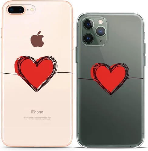 Miniatura 17 de Fundas a juego para parejas compatibles con iPhone 15 14 13 12 11 Pro Max Mini Xs 6s 8 Plus 7 Xr 10 SE 5 King Queen Spades Hes rojo negro encantador