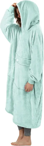 Miniatura 5 de Catalonia - Sudadera gigante tipo manta con capucha, sudadera con forro polar y bolsillo frontal grande, para adultos, hombres, mujeres