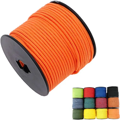 Miniatura 6 de Cuerda de nailon trenzada sólida de 1/8 pulgadas (3mm) de 164 pies, cordón paracord de 5 hebras, cuerda delgada para manualidades, multiusos
