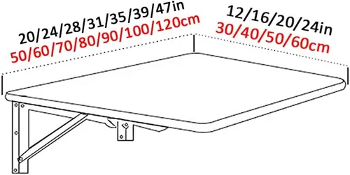 Miniatura 7 de Mesa plegable flotante de pared, mesa de comedor de cocina, mesa de ordenador portátil, mesa de jardín, mesita de noche, mesas de bar, banco