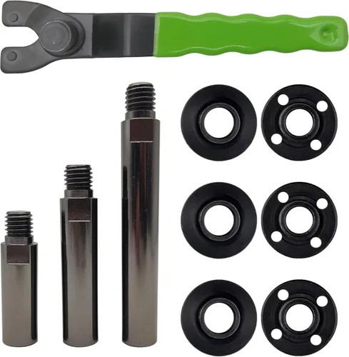 Miniatura 9 de Varilla de conexión de eje de extensión de amoladora angular de 5/8 "-11 con amoladora ajustable llave inglesa brida Kit de tuerca de brida