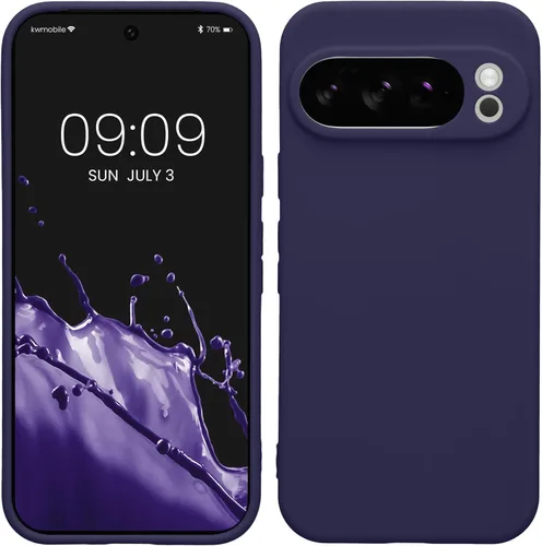 Miniatura 248 de kwmobile Funda compatible con Google Pixel 9 Pro - Funda protectora delgada de TPU para teléfono - Acabado mate suave - Negro mate