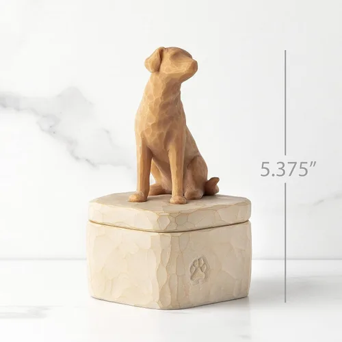 Miniatura 3 de Willow Tree Love my Dog (dorado), caja de recuerdo esculpida pintada a mano