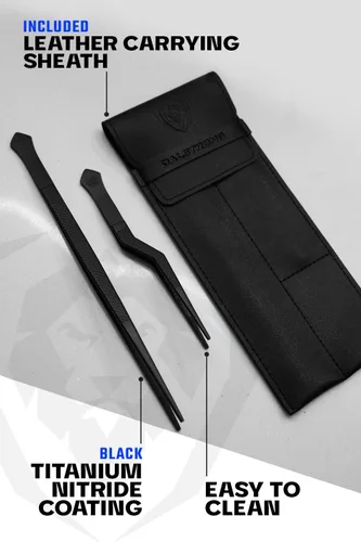 Miniatura 5 de Dalstrong Juego de Pinzas Profesionales para Alimentos y Pinzas de Cocina de 2 piezas (6.5" y 10") - Alta Precisión, Recubrimiento de Titanio Negro