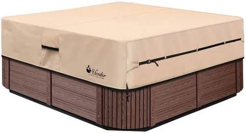 Miniatura 10 de Cubierta redonda para bañera de hidromasaje, impermeable al aire libre (83 x 20 pulgadas), protector de poliéster 600D resistente para bañera