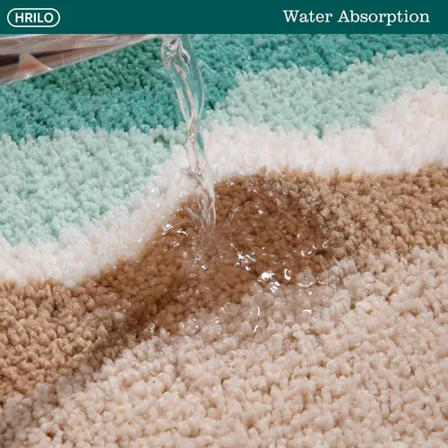 Miniatura 4 de Alfombras de baño de microfibra, absorbentes, suaves, peludas para ducha, bañera, fregadero, inodoro, tapetes de felpa antideslizantes para sala