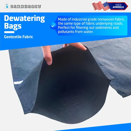 Miniatura 7 de Sandbaggy Bolsas de deshidratación – fabricadas en Estados Unidos – Filtros sedimentos, limo, aceite, lodos – Uso para sitios de construcción