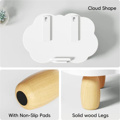 Miniatura 5 de AFOOYO - Soporte ajustable de madera para laptop, soporte de computadora ergonómico con ángulos de altura, soporte elevador en forma de nube