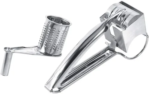 Miniatura 8 de Rallador de queso de acero inoxidable, manivela de mano, cortador de cocina multifuncional y herramienta de trituración, tambores ralladores