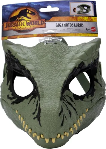 Miniatura 6 de Mattel Jurassic World Dominion - Máscara de dinosaurio, juguete de rol de dinosaurio Giganotosaurus y accesorio de disfraz con mandíbula de apertura