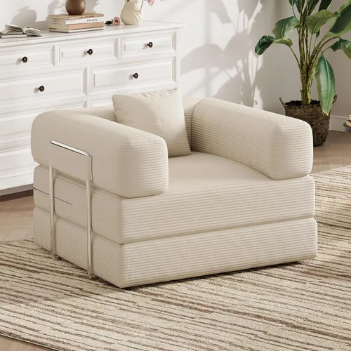 Miniatura 15 de Sofá cama convertible de 59.0 pulgadas, sofá cama futón 4 en 1, sofá cama extraíble, sofá cama sin hueso para sala de estar, sofás de pana sin hueso