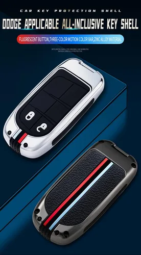 Miniatura 3 de ontto Funda de metal para llavero de automóvil, protección completa para Jeep Grand Renegade Cherokee Smart Remote Car Key Holder para Dodge