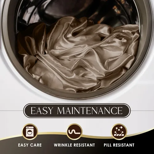 Miniatura 8 de Martex Juego de sábanas de 4 piezas tamaño King de lujo de calidad hotelera Elegance - Satén champagne, sedoso y suave, excelente para el cabello
