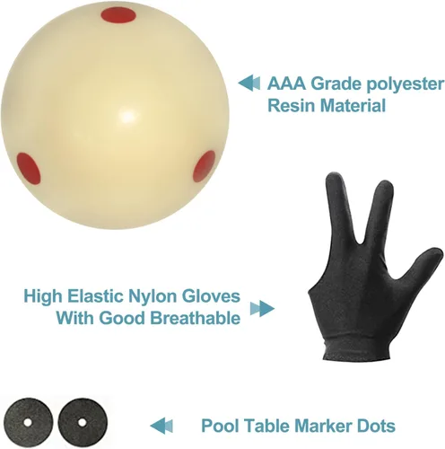 Miniatura 3 de Pro-Cup - Bola de billar de 2-1/4 pulgadas, bola de billar estándar con 6 puntos rojos, accesorios de mesa de billar para juego de billar 2 bolas
