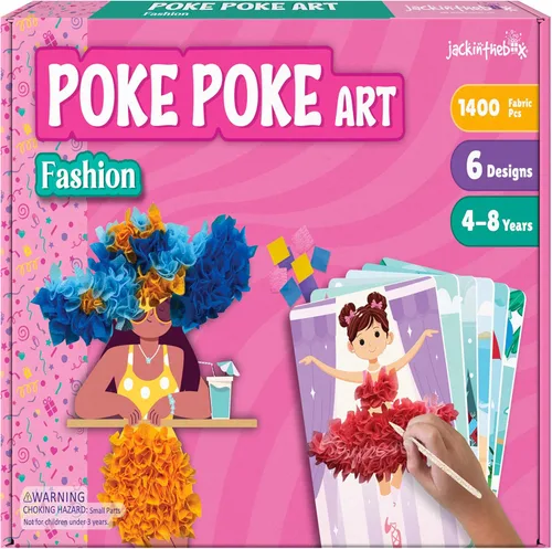 Miniatura 14 de jackinthebox Poke Poke Art para niños - Tema Candyland, Arte y Manualidades de tela sin desorden, Kits de prensado de flores, regalo para niños