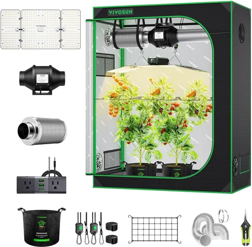 Miniatura 10 de VIVOSUN - Kit de tienda de cultivo, sistema completo de 2.7 × 2.7 pies, sistema de cultivo controlado por WiFi con luz LED de espectro completo
