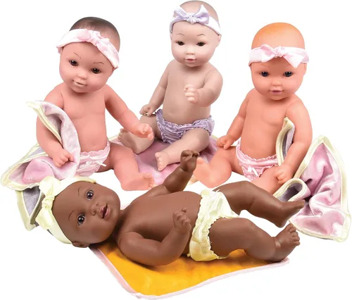 Miniatura 8 de Constructive Playthings Muñeca de bebé tierna de 12 pulgadas, asiática con manta, modelo: UNI-204