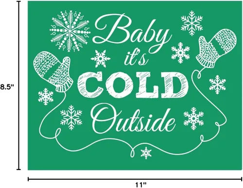Miniatura 5 de DGAGA Plantillas de pantalla de seda de Navidad, reutilizables, autoadhesivas, Baby It's Cold Outer, plantillas de malla de tiza para decoración