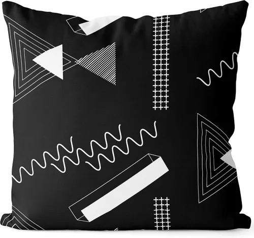 Miniatura 28 de BEDSUM Funda de almohada de microfibra, suave, decorativa, geométrica, abstracta, triangular, funda de cojín cuadrada para sofá, dormitorio, 18 x 18