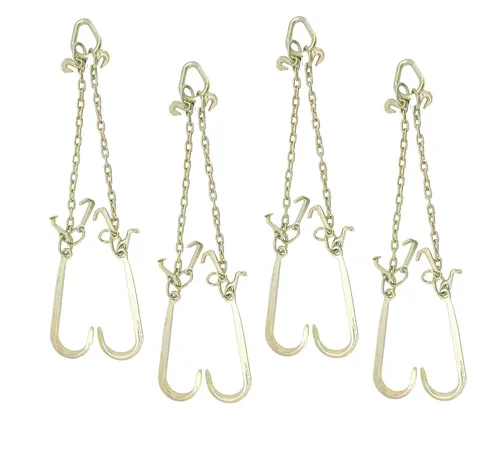 Miniatura 10 de Mytee Products Remolque de brida de cadena en V de grado 70 de pierna de 5/16 x 2 pies con gancho en J de vástago grande de 15 pulgadas, gancho T-J