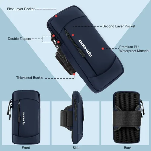 Miniatura 2 de Soporte para teléfono para correr, soporte para teléfono para iPhone 13, 14, 15, 16 Pro Max, Samsung, brazalete elástico ajustable para teléfono, 2