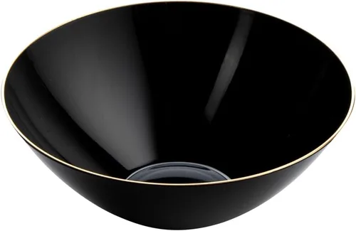 Miniatura 2 de Restaurantware -Moderna - Cuencos de plástico de 6 onzas, 20 cuencos de ensalada desechables duraderos - Con borde dorado, resistente, cuenco