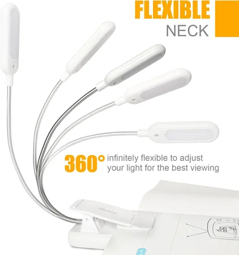 Miniatura 3 de VAVOFO Luz de lectura con clip para cama para niños, 7 LED con luz de lectura de 9 niveles blanco cálido y frío luz de día, lámpara de cuidado