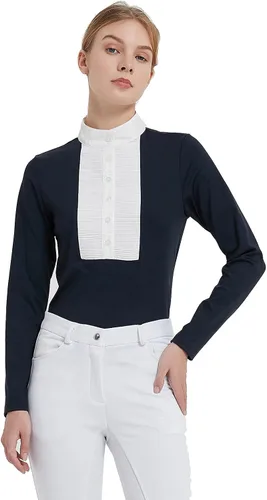 Miniatura 2 de HR Farm - Camisa de manga larga para mujer, Blanco