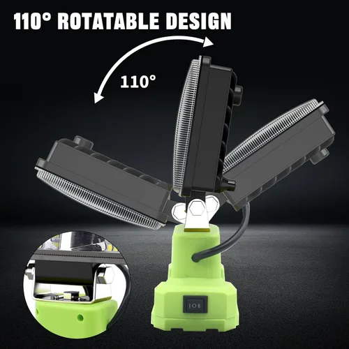 Miniatura 6 de Luces de trabajo LED inalámbricas de 6000 lm de 38 W, compatibles con batería Ryobi de 18 V/20 V, linterna portátil súper brillante, luz