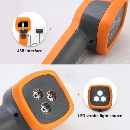 Miniatura 3 de Estroboscopio LED digital que mide 60-49999 RPM/Hz, tacómetro sin contacto con estroboscopio preciso 0.001% Analizador de velocidad del motor