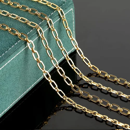 Miniatura 5 de UMAOKANG Cadenas de collar chapadas en oro para hacer joyas, cadena de clip de acero inoxidable 304 a granel con cierres de langosta y anillos Rolo