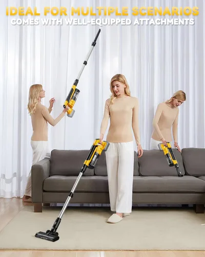 Miniatura 9 de Aspiradora inalámbrica de 350 W para batería Dewalt, aspiradora ligera sin escobillas de 35 kPa con succión de 3 modos, aspiradora de palo 6 en 1