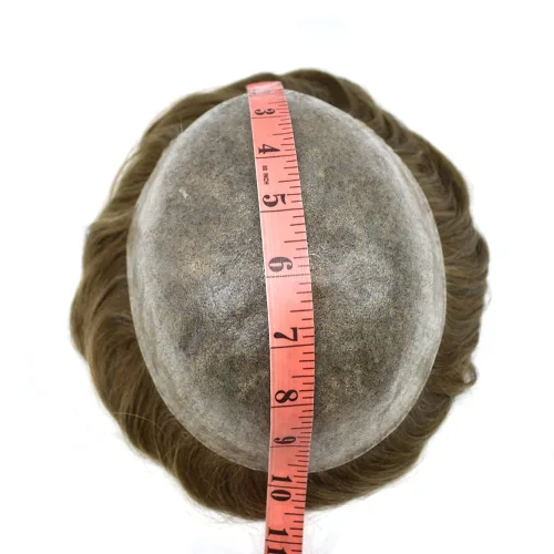 Miniatura 3 de Toupee - Sistema de reemplazo de postizo para hombres, prótesis masculina, pieza de cabello humano de polietileno, piel duradera inyectada