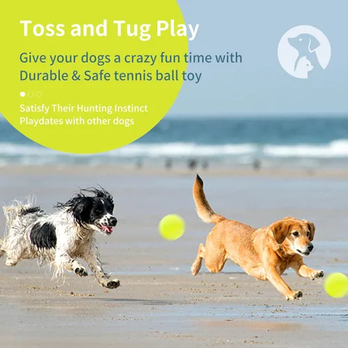 Miniatura 4 de susu & wuwu Pelota de tenis grande para perros, pelota de tenis grande de 4 pulgadas para perro, juguete de juego al aire libre para perros
