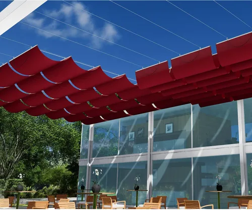 Miniatura 7 de E&K Toldo retráctil impermeable de 7 pies de ancho x 16 pies de largo, para exteriores, para patio, jardín, terraza, enrejado (rojo)