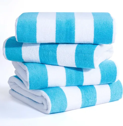 Miniatura 14 de American Soft Linen Cabana - Toallas de playa a rayas, 30 x 60 pulgadas, 4 piezas, toallas de piscina de gran tamaño, secado rápido, sin arena, Beige