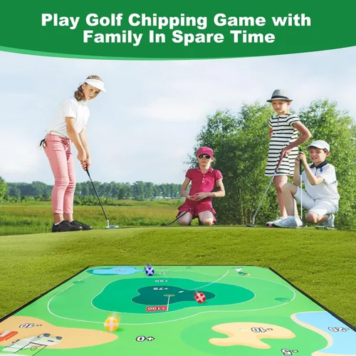Miniatura 2 de Juego de práctica de chipping de golf de 70"x70" - Juego de entrenamiento portátil para uso interior & exterior, mejora la precisión del juego corto