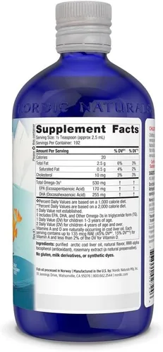 Miniatura 2 de Nordic Naturals DHA para niños, fresa, 16 onzas para niños, 530 mg de omega-3 con EPA y DHA, desarrollo y función cerebral, sin OMG, 192 porciones