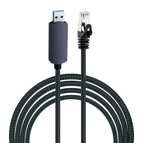Mcbazel Cable USB a Ethernet de 6.6 pies, USB 3.0 A a RJ45 macho de nailon, red LAN Gigabit conectada directamente, compatible con laptop, PC de