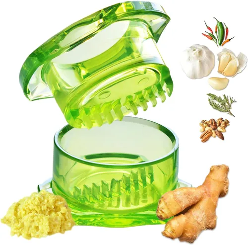 Nextrend Ajo Twister 4ª generación – Picadora de ajo y prensa de ajo en uno, para jengibre, hierbas, nueces y más, sin BPA, apto para lavavajillas,