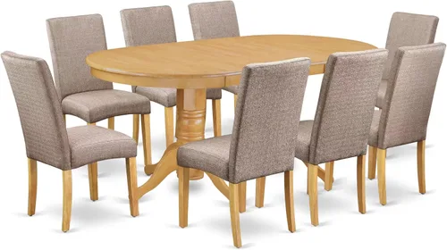 Miniatura 21 de East West Furniture VADR5-LWH-07 - Juego de comedor de 5 piezas, incluye una mesa de comedor ovalada con hojas de mariposa y 4 sillas Parson
