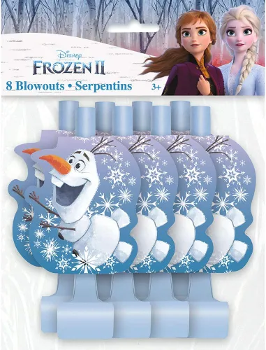 Miniatura 2 de Disney Frozen 2 Party Blowouts (paquete de 8) diseño de patrón mágico, perfecto para niños y fanáticos