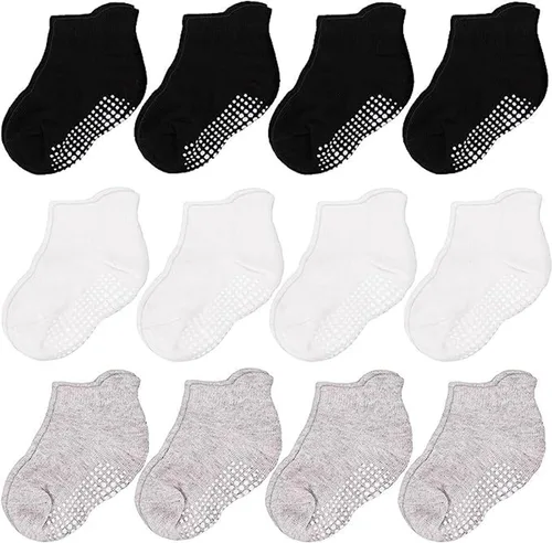 Miniatura 7 de CozyWay Baby & Toddler Socks with Grippers Non Slip Ankle Grip Socks For Boys and Girls - Comfy Soft Cotton - 12 Pack